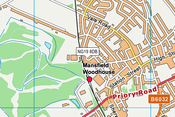 NG19 8DB map - OS VectorMap District (Ordnance Survey)