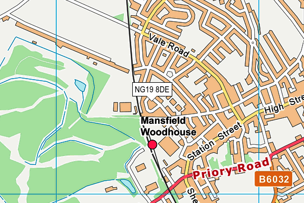 NG19 8DE map - OS VectorMap District (Ordnance Survey)