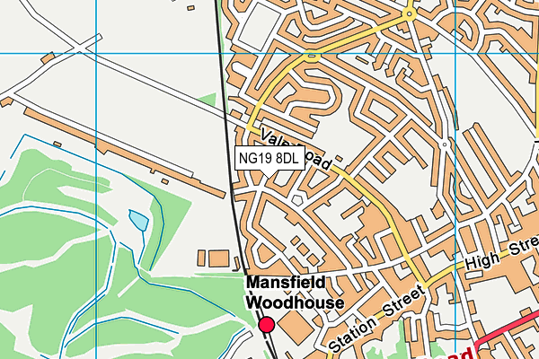 NG19 8DL map - OS VectorMap District (Ordnance Survey)