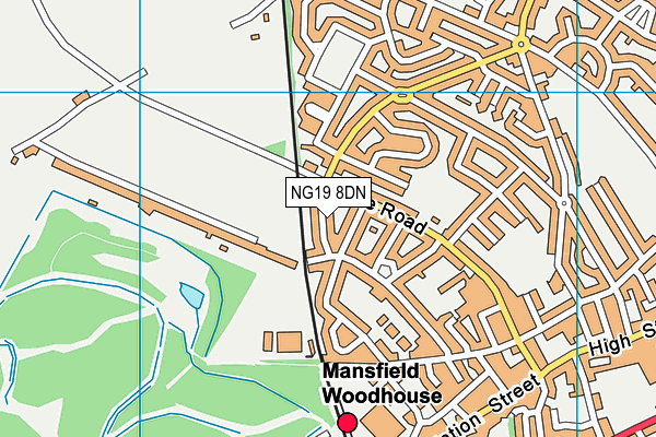 NG19 8DN map - OS VectorMap District (Ordnance Survey)