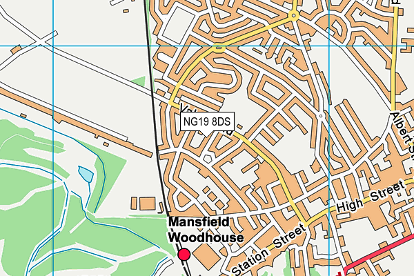 NG19 8DS map - OS VectorMap District (Ordnance Survey)