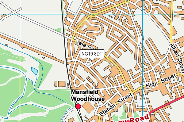 NG19 8DT map - OS VectorMap District (Ordnance Survey)