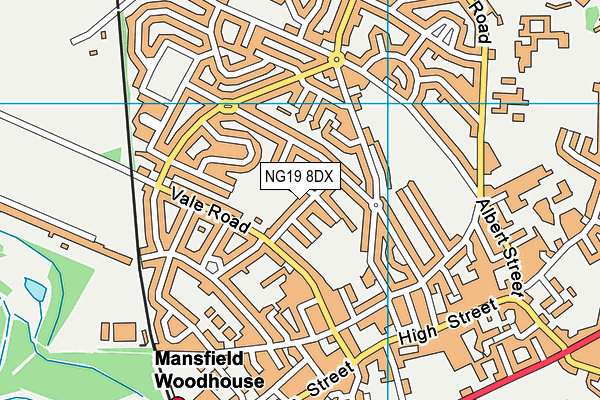 NG19 8DX map - OS VectorMap District (Ordnance Survey)