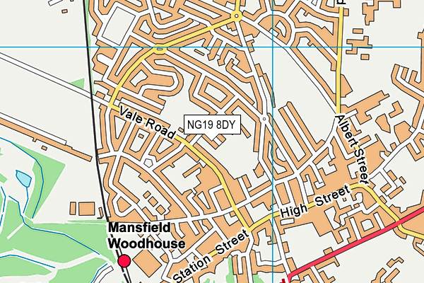 NG19 8DY map - OS VectorMap District (Ordnance Survey)