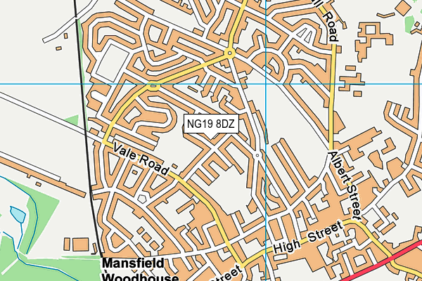 NG19 8DZ map - OS VectorMap District (Ordnance Survey)