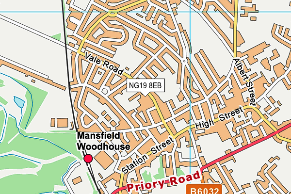 NG19 8EB map - OS VectorMap District (Ordnance Survey)