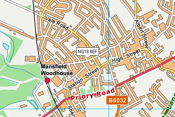 NG19 8EF map - OS VectorMap District (Ordnance Survey)