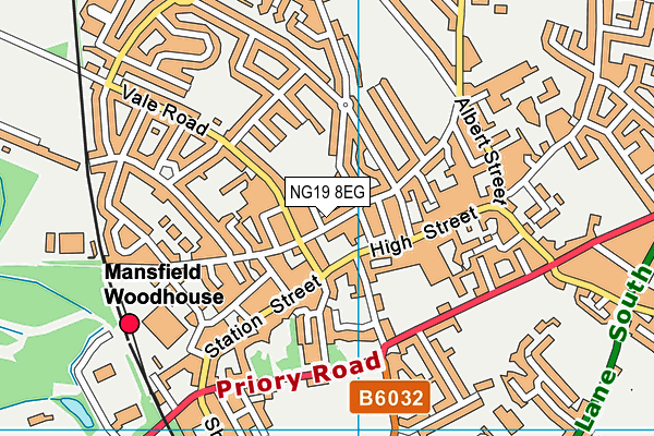 NG19 8EG map - OS VectorMap District (Ordnance Survey)