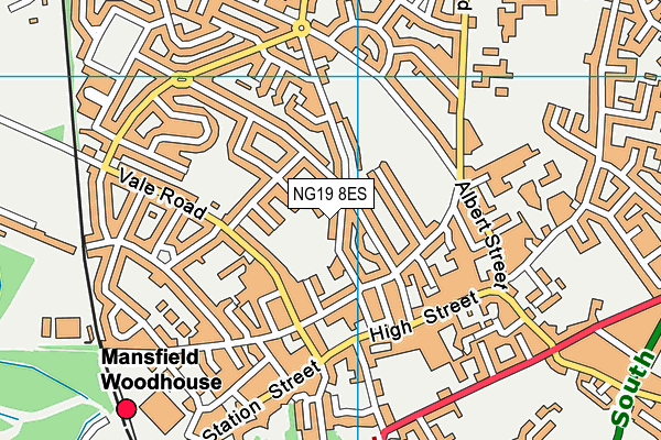 NG19 8ES map - OS VectorMap District (Ordnance Survey)