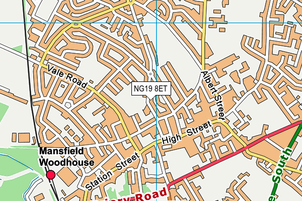 NG19 8ET map - OS VectorMap District (Ordnance Survey)