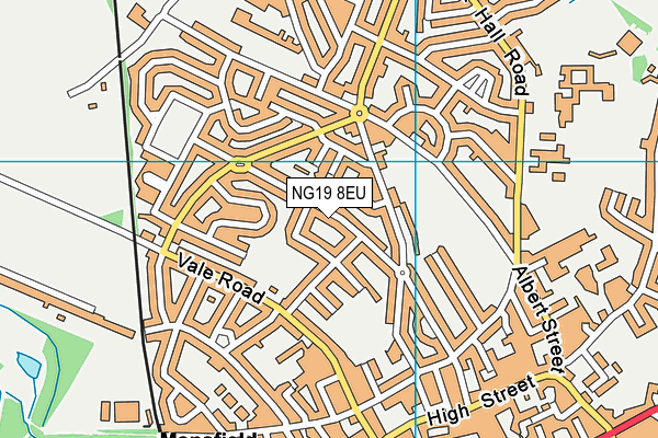 NG19 8EU map - OS VectorMap District (Ordnance Survey)