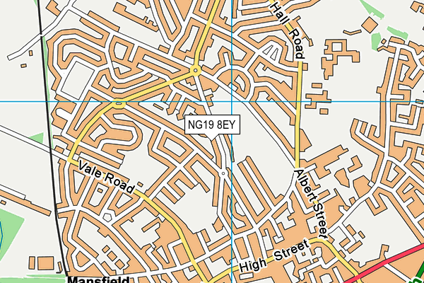 NG19 8EY map - OS VectorMap District (Ordnance Survey)