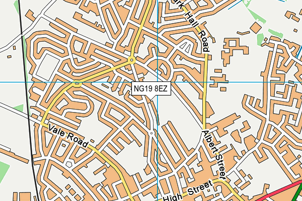 NG19 8EZ map - OS VectorMap District (Ordnance Survey)