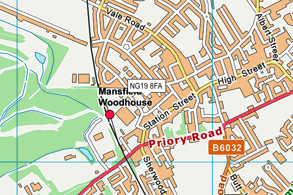 NG19 8FA map - OS VectorMap District (Ordnance Survey)