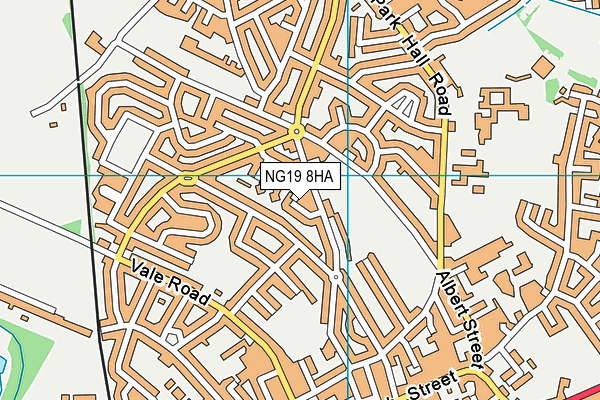 NG19 8HA map - OS VectorMap District (Ordnance Survey)