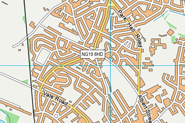 NG19 8HD map - OS VectorMap District (Ordnance Survey)