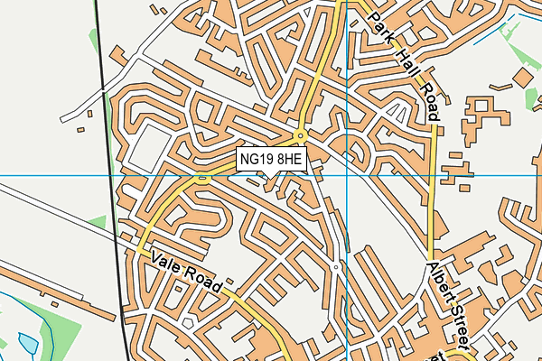 NG19 8HE map - OS VectorMap District (Ordnance Survey)