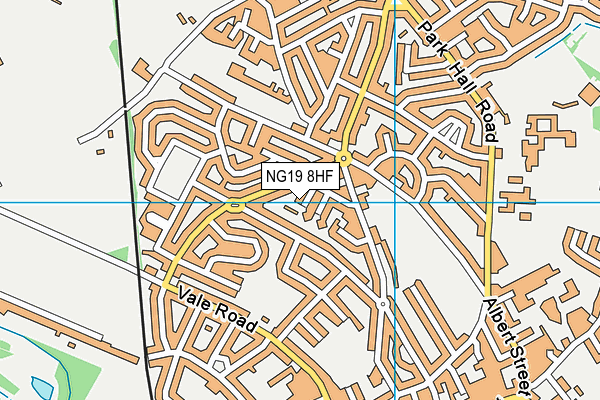 NG19 8HF map - OS VectorMap District (Ordnance Survey)