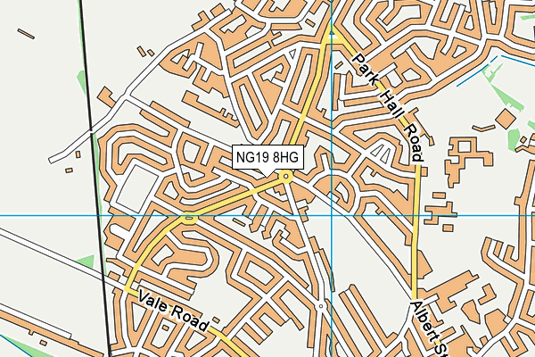 NG19 8HG map - OS VectorMap District (Ordnance Survey)