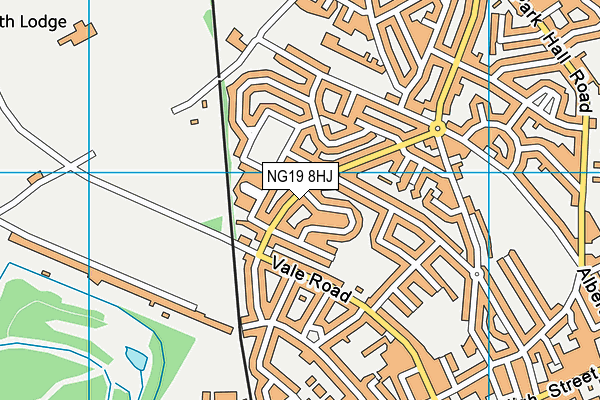 NG19 8HJ map - OS VectorMap District (Ordnance Survey)