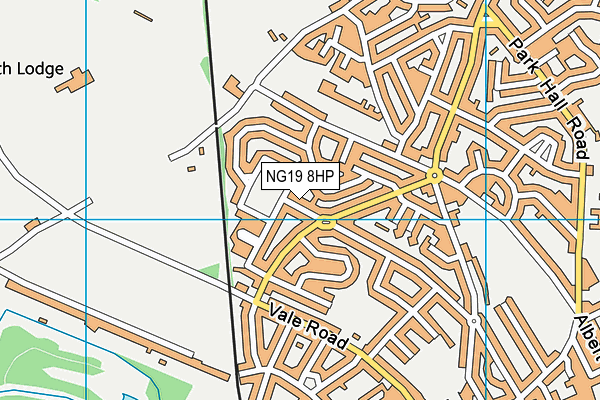 NG19 8HP map - OS VectorMap District (Ordnance Survey)