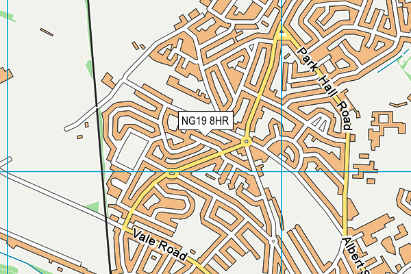 NG19 8HR map - OS VectorMap District (Ordnance Survey)