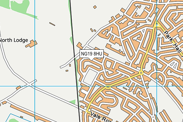 NG19 8HU map - OS VectorMap District (Ordnance Survey)