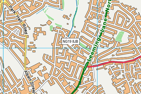 NG19 8JB map - OS VectorMap District (Ordnance Survey)