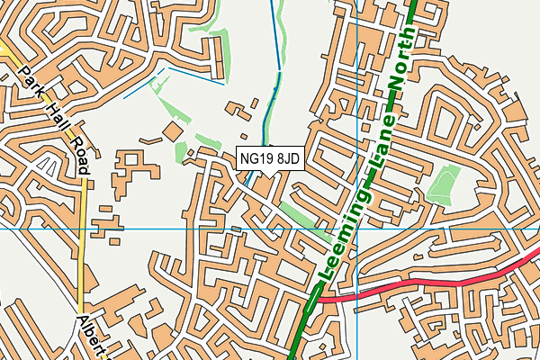 NG19 8JD map - OS VectorMap District (Ordnance Survey)