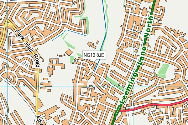 NG19 8JE map - OS VectorMap District (Ordnance Survey)