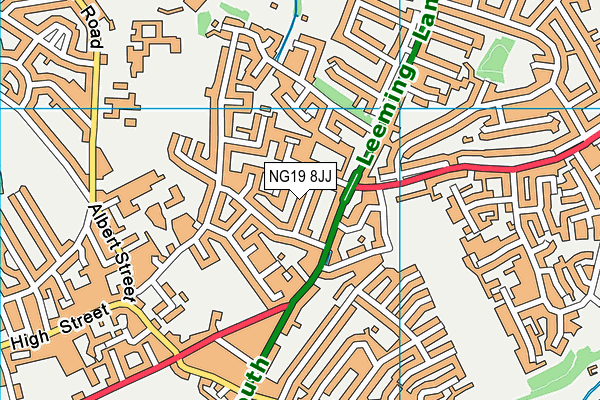 NG19 8JJ map - OS VectorMap District (Ordnance Survey)