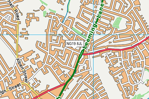 NG19 8JL map - OS VectorMap District (Ordnance Survey)