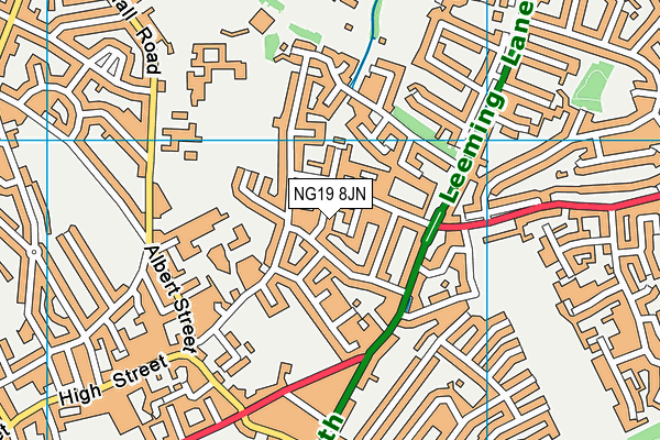 NG19 8JN map - OS VectorMap District (Ordnance Survey)
