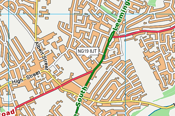 NG19 8JT map - OS VectorMap District (Ordnance Survey)