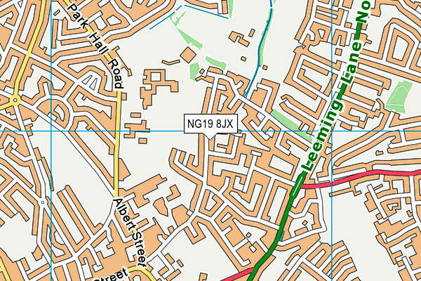 NG19 8JX map - OS VectorMap District (Ordnance Survey)