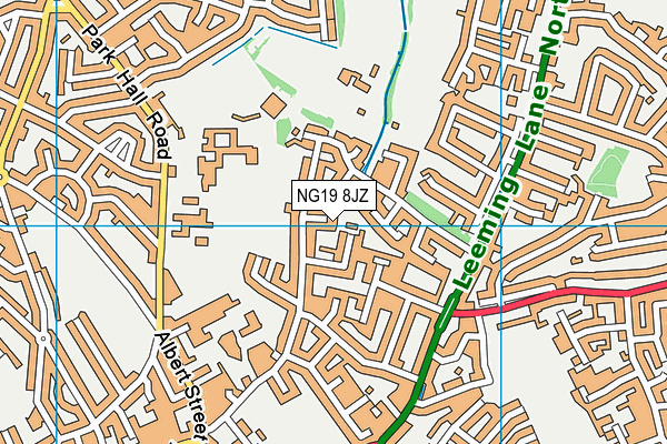 NG19 8JZ map - OS VectorMap District (Ordnance Survey)