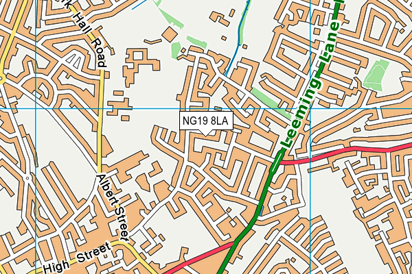 NG19 8LA map - OS VectorMap District (Ordnance Survey)