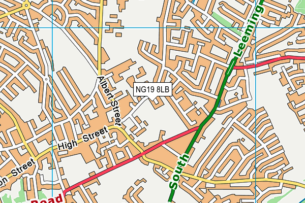 NG19 8LB map - OS VectorMap District (Ordnance Survey)