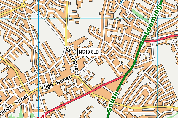 NG19 8LD map - OS VectorMap District (Ordnance Survey)