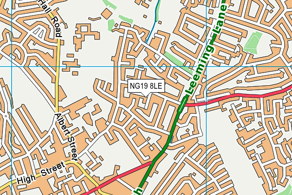 NG19 8LE map - OS VectorMap District (Ordnance Survey)
