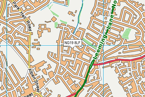 NG19 8LF map - OS VectorMap District (Ordnance Survey)