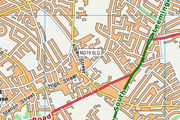 NG19 8LG map - OS VectorMap District (Ordnance Survey)