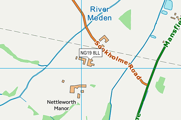 NG19 8LL map - OS VectorMap District (Ordnance Survey)