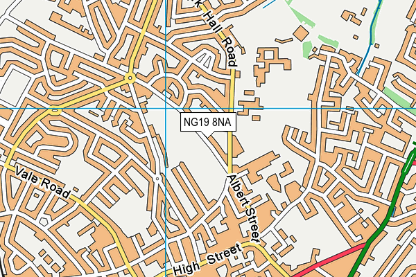 NG19 8NA map - OS VectorMap District (Ordnance Survey)