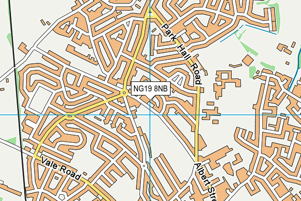 NG19 8NB map - OS VectorMap District (Ordnance Survey)