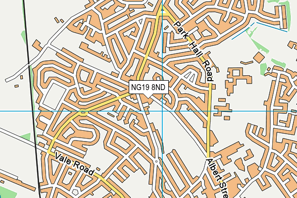 NG19 8ND map - OS VectorMap District (Ordnance Survey)