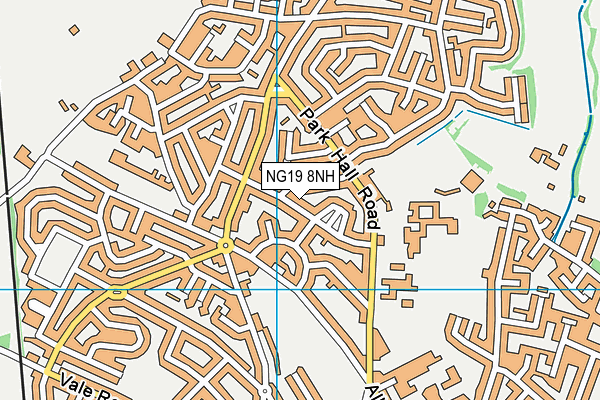 NG19 8NH map - OS VectorMap District (Ordnance Survey)