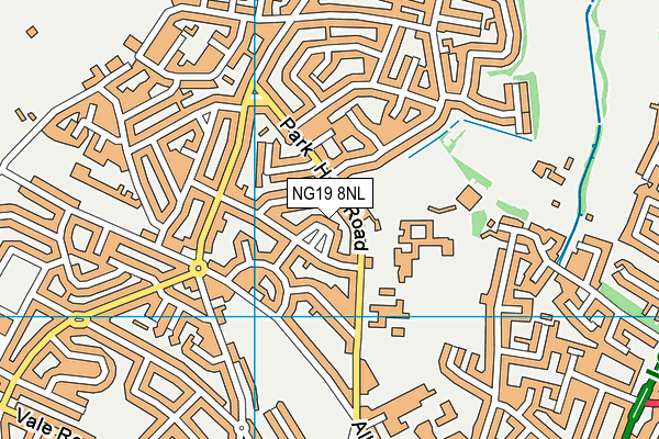 NG19 8NL map - OS VectorMap District (Ordnance Survey)