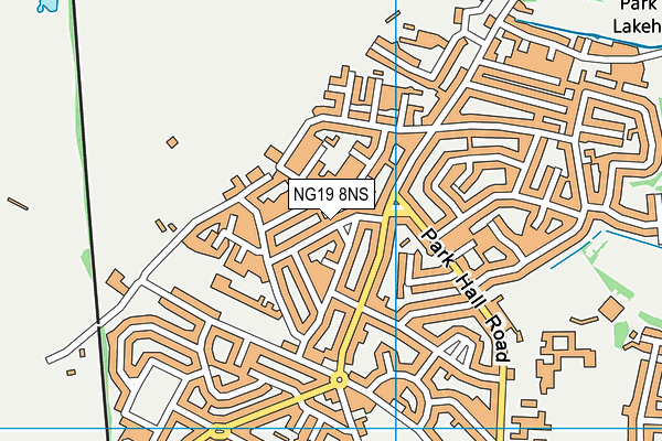 NG19 8NS map - OS VectorMap District (Ordnance Survey)