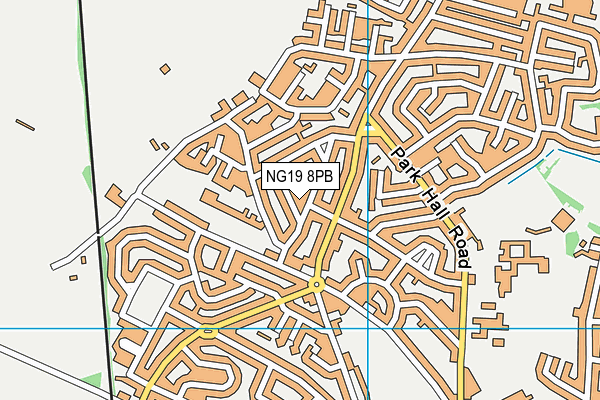 NG19 8PB map - OS VectorMap District (Ordnance Survey)